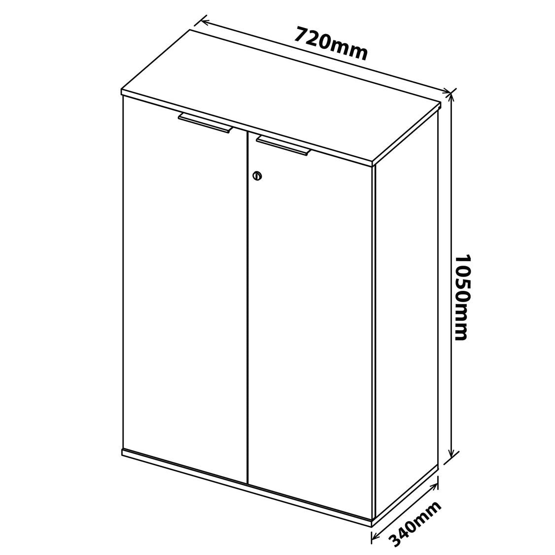 Denver Office 2 Door 2 Shelf Filing Cabinet