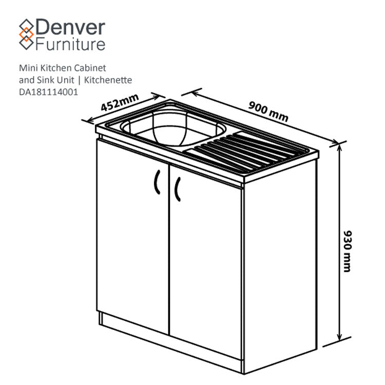 Denver Econo Single Sink Cabinet  900 White