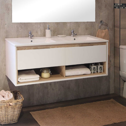 Denver Celeste 1200 2 Laaie Vanity Hg White &amp; Shale Accent