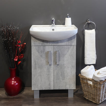 Valenti Badkamermeubels | Estillo Badkamer Vanity Kabinet | Sementgrys afwerking