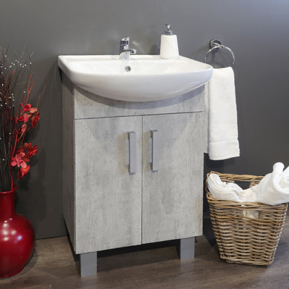 Valenti Badkamermeubels | Estillo Badkamer Vanity Kabinet | Sementgrys afwerking