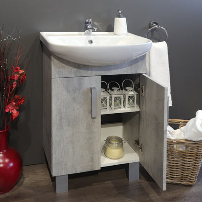 Valenti Badkamermeubels | Estillo Badkamer Vanity Kabinet | Sementgrys afwerking