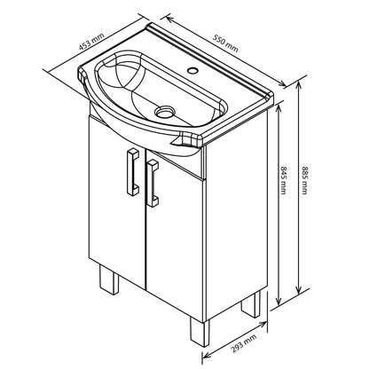 Valenti Bathroom Furniture | Estillo Bathroom Vanity Cabinet | Cement Grey Finish