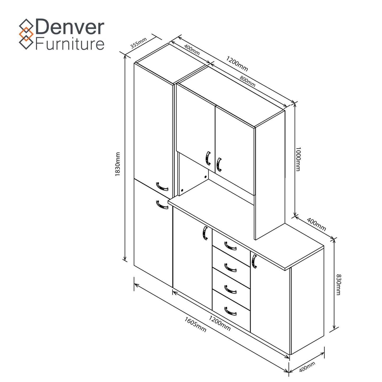 Denver Kitchen Furniture | Piccino Kitchenette | Iceberg White