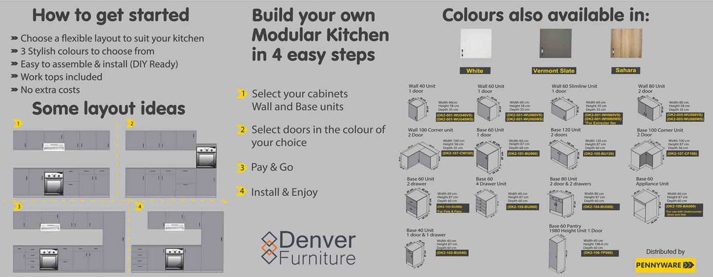 Denver Modular Corner Wall Unit 1000 Sahara