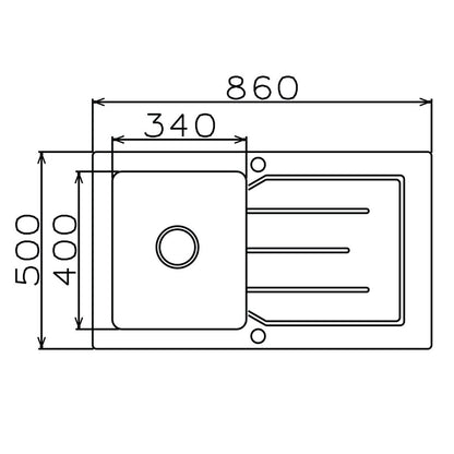 Parker Stainless Kitchen Sink |  AS84 Glass Black Stainless Steel Sink 860X500Mm | Drop In