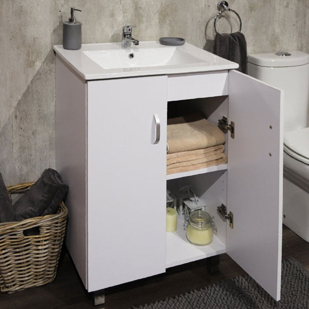 Denver Marlene Floor Vanity 2 Deur Kabinet 600 Alpine White