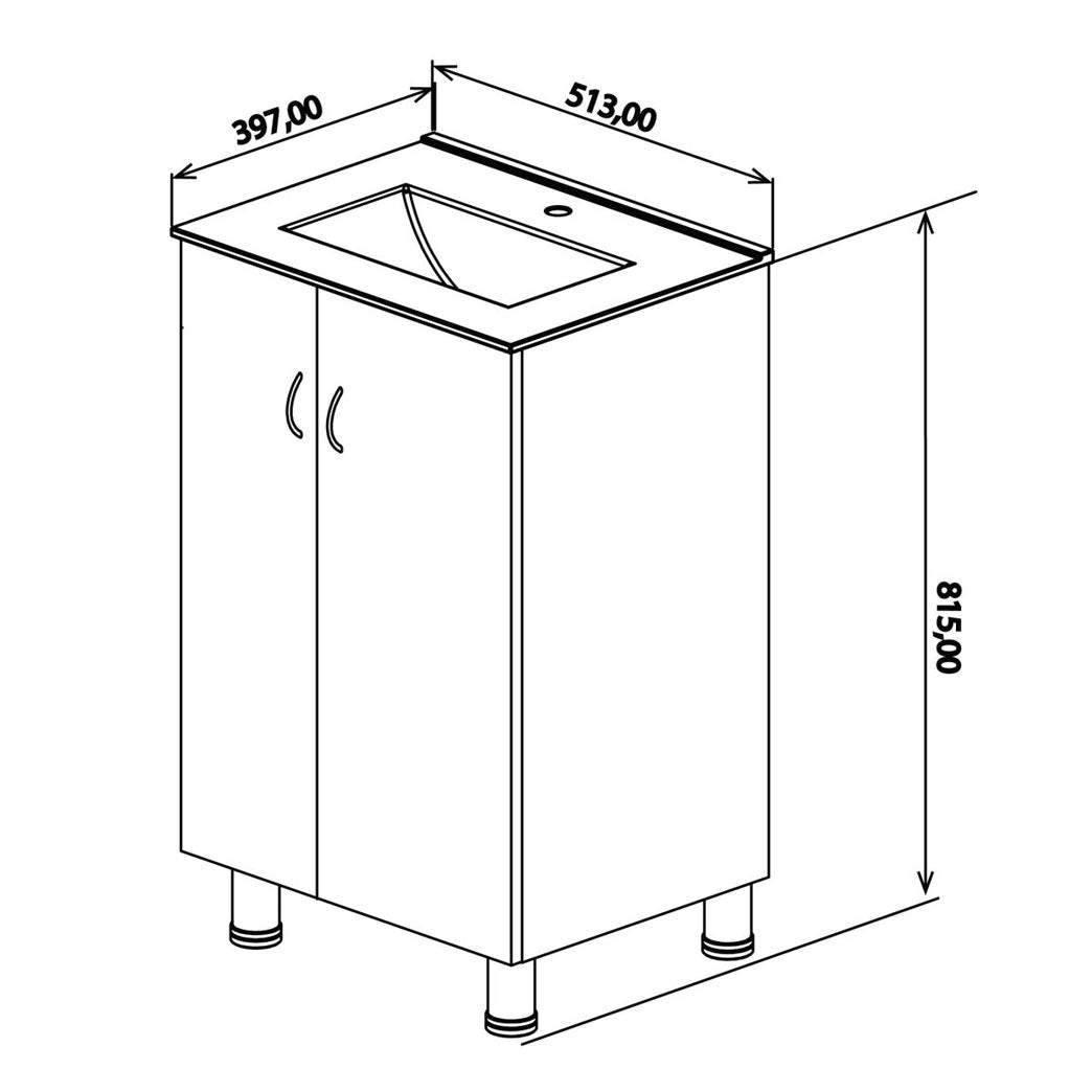 Denver Indy 500 Floor Vanity 2 Door Alpine White Diy