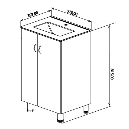 Denver Jessy Vanity Cabinet 500mm| White