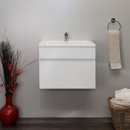 Valore Floating Vanity with Polymarble Resin Basin | Matt White